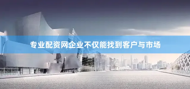 专业配资网企业不仅能找到客户与市场