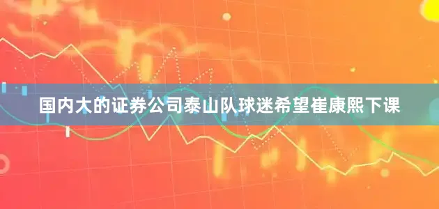 国内大的证券公司泰山队球迷希望崔康熙下课