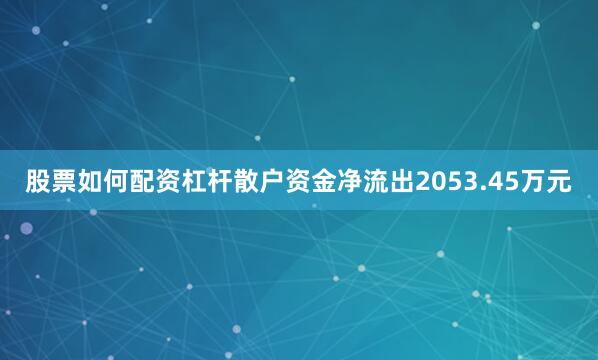 股票如何配资杠杆散户资金净流出2053.45万元