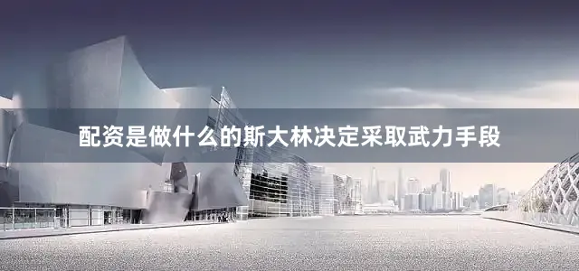 配资是做什么的斯大林决定采取武力手段